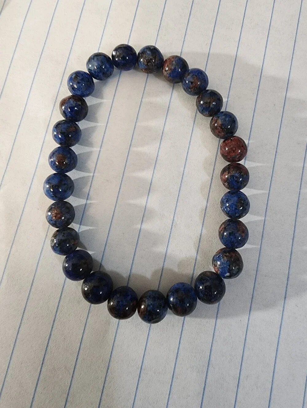 1pc Bohemian Lapis Lazuli Beaded Bracelet For Men, Daily Wear, Luck, Harmony,
